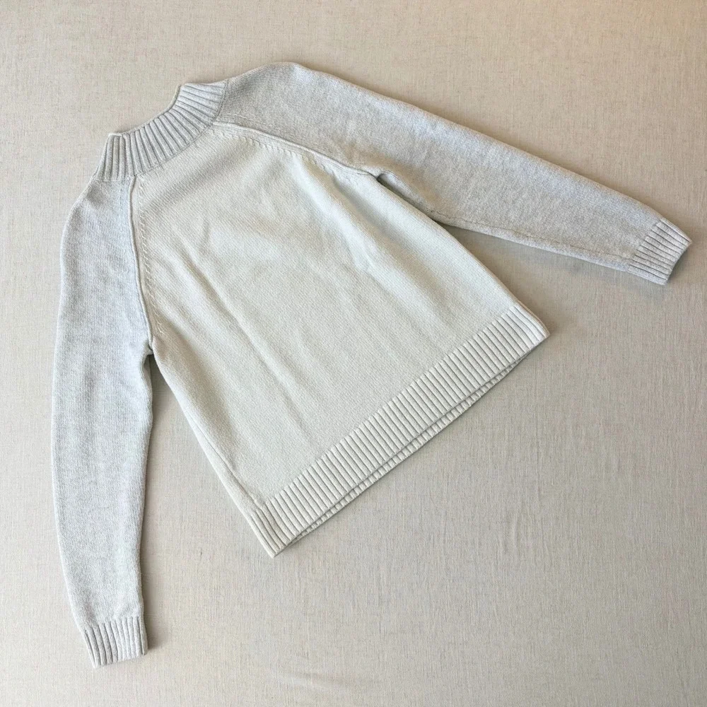 Banana Republic Mens M‎ Off White Mock Neck Raglan Sleeve Cotton Blend Sweater